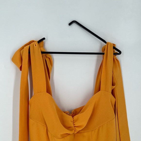 House Of Cb Alicia Strap Ties Corset Tangerine Midi Sundress - Picture 1 of 10